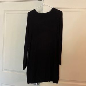 Zara black long sleeved dress with gold button sleeve detail